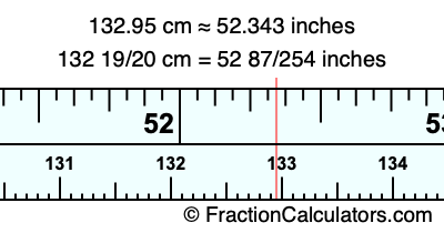 132.95 cm in inches