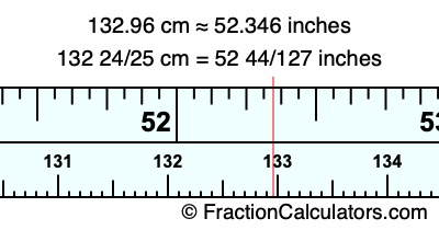 132.96 cm in inches