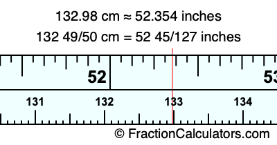 132.98 cm in inches