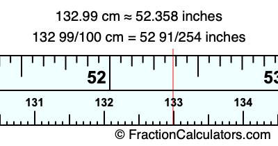132.99 cm in inches