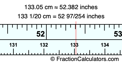 133.05 cm in inches