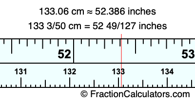 133.06 cm in inches