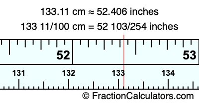 133.11 cm in inches
