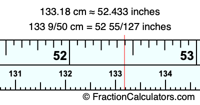 133.18 cm in inches
