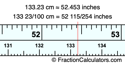 133.23 cm in inches