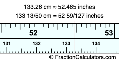 133.26 cm in inches