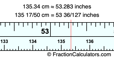 135.34 cm in inches