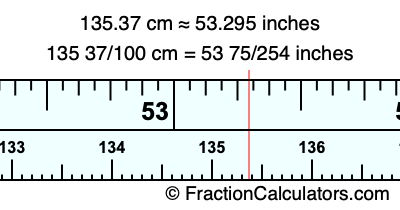 135.37 cm in inches