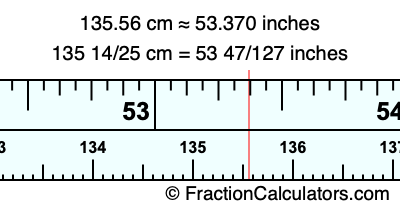 135.56 cm in inches