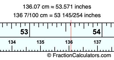 136.07 cm in inches
