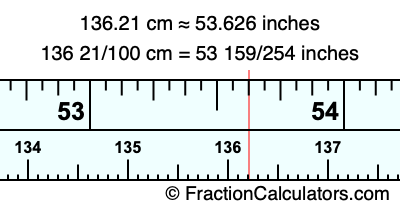 136.21 cm in inches