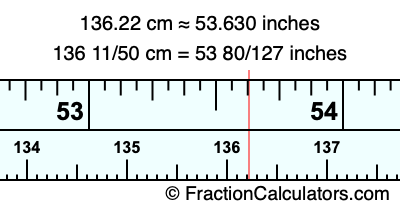 136.22 cm in inches