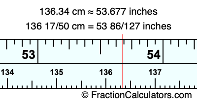 136.34 cm in inches