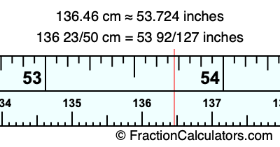 136.46 cm in inches