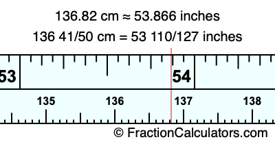 136.82 cm in inches