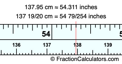 137.95 cm in inches