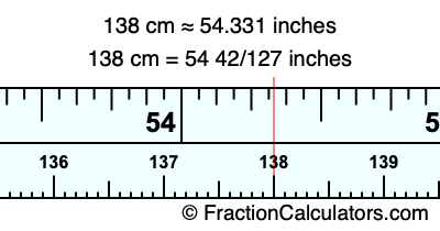 138 cm in inches