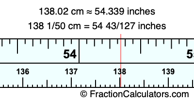 138.02 cm in inches