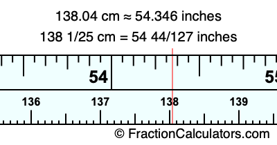 138.04 cm in inches