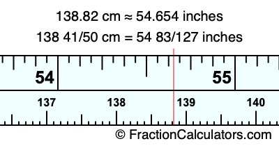 138.82 cm in inches