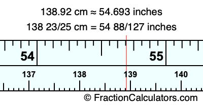 138.92 cm in inches