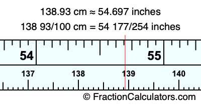 138.93 cm in inches
