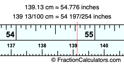 139.13 cm in inches