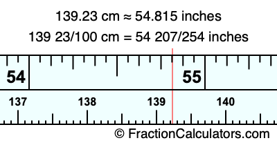 139.23 cm in inches