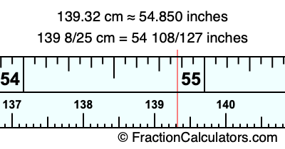 139.32 cm in inches