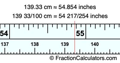 139.33 cm in inches