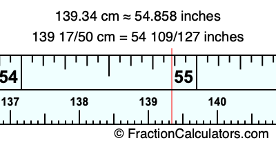139.34 cm in inches
