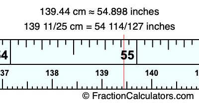 139.44 cm in inches