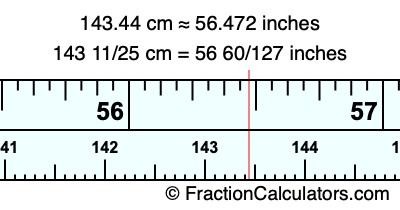 143.44 cm in inches