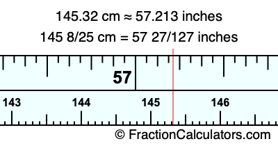 145.32 cm in inches