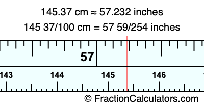 145.37 cm in inches