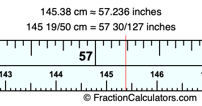 145.38 cm in inches