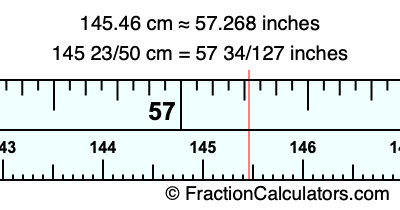 145.46 cm in inches