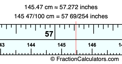 145.47 cm in inches