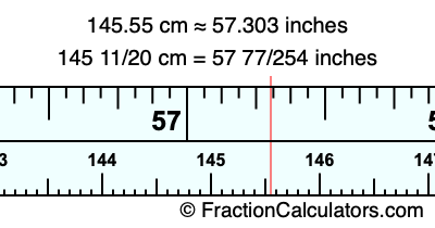 145.55 cm in inches