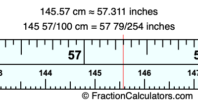 145.57 cm in inches
