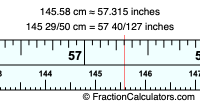 145.58 cm in inches