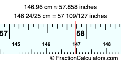 146.96 cm in inches