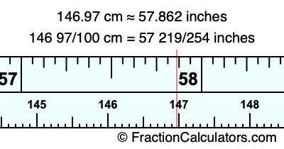 146.97 cm in inches