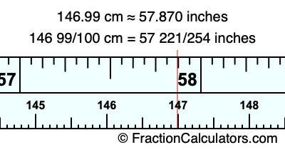 146.99 cm in inches