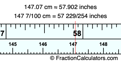 147.07 cm in inches
