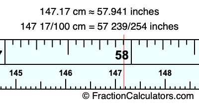 147.17 cm in inches