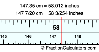 147.35 cm in inches