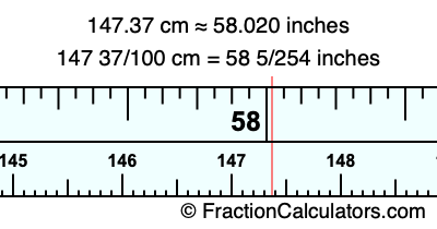 147.37 cm in inches
