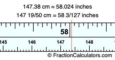 147.38 cm in inches