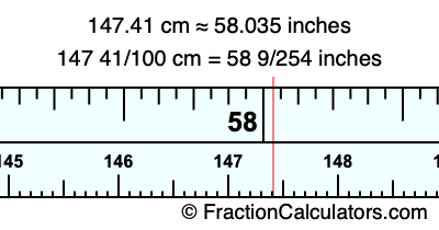 147.41 cm in inches